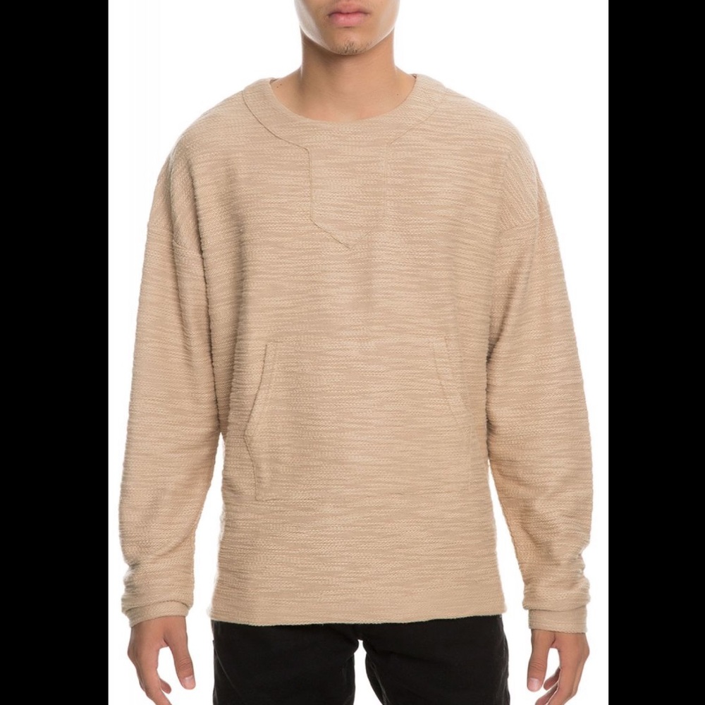 The Publish tan Bib Collar Steppe Hem Sweater in Tan Size small